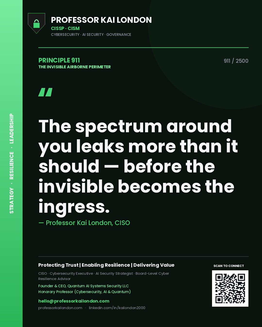 Professor Kai London principle 911: The spectrum around you leaks more than it should — before the invisible becomes the ingress.