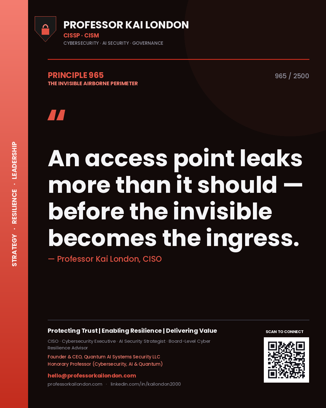 Professor Kai London principle 965: An access point leaks more than it should — before the invisible becomes the ingress.