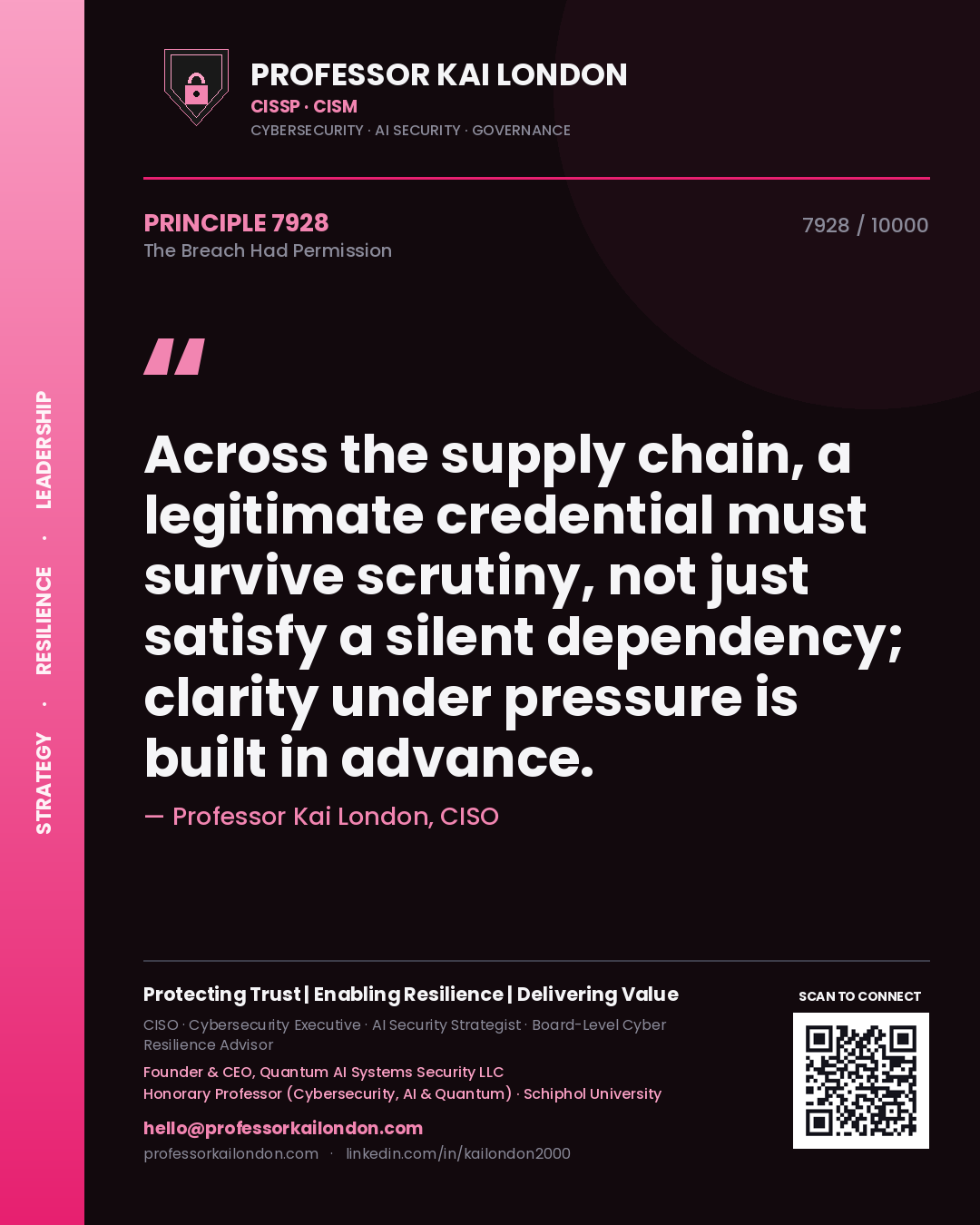 Professor Kai London principle 7928: Across the supply chain, a legitimate credential must survive scrutiny, not just satisfy a silent dependency; clarity under pressure is built in advance.