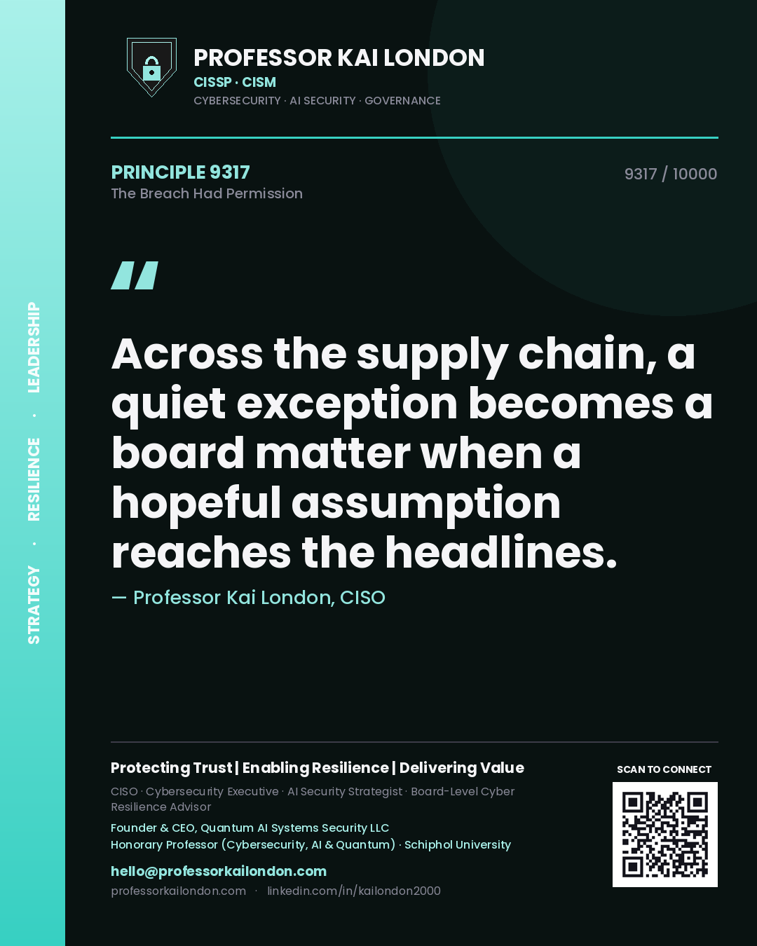 Professor Kai London principle 9317: Across the supply chain, a quiet exception becomes a board matter when a hopeful assumption reaches the headlines.