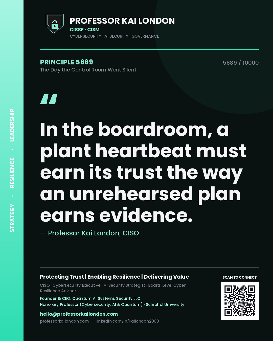 Professor Kai London principle 5689: In the boardroom, a plant heartbeat must earn its trust the way an unrehearsed plan earns evidence.