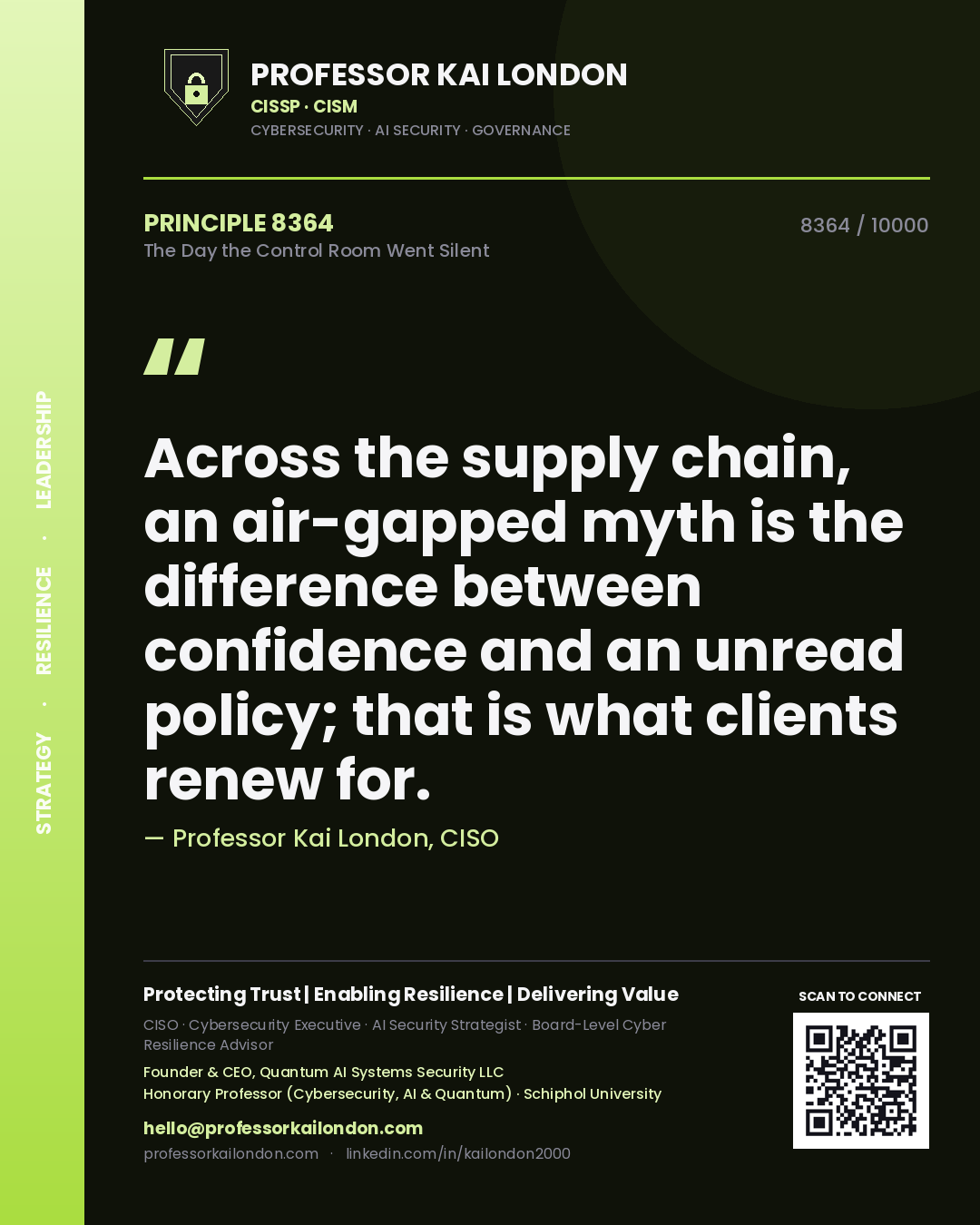 Professor Kai London principle 8364: Across the supply chain, an air-gapped myth is the difference between confidence and an unread policy; that is what clients renew for.