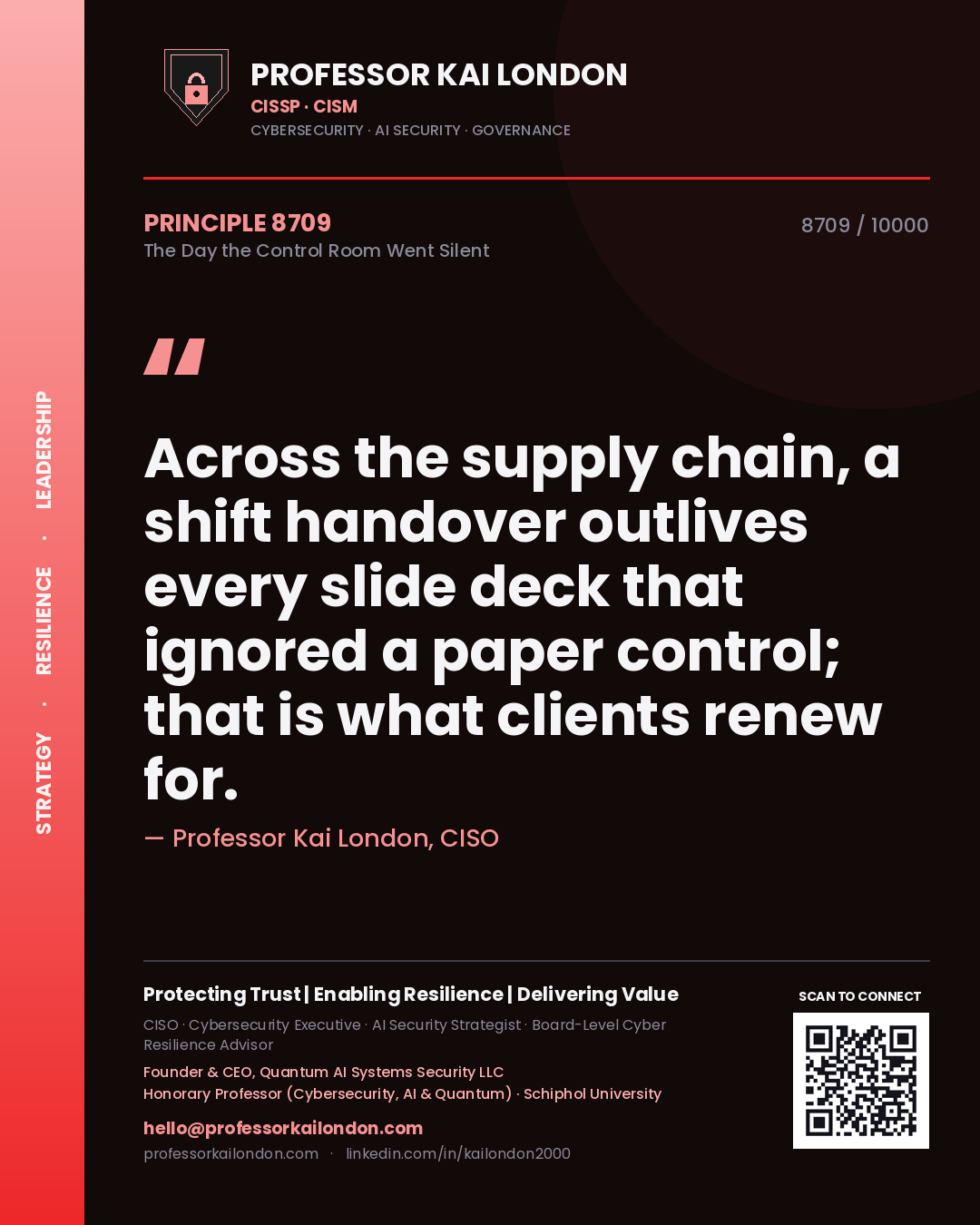 Professor Kai London principle 8709: Across the supply chain, a shift handover outlives every slide deck that ignored a paper control; that is what clients renew for.