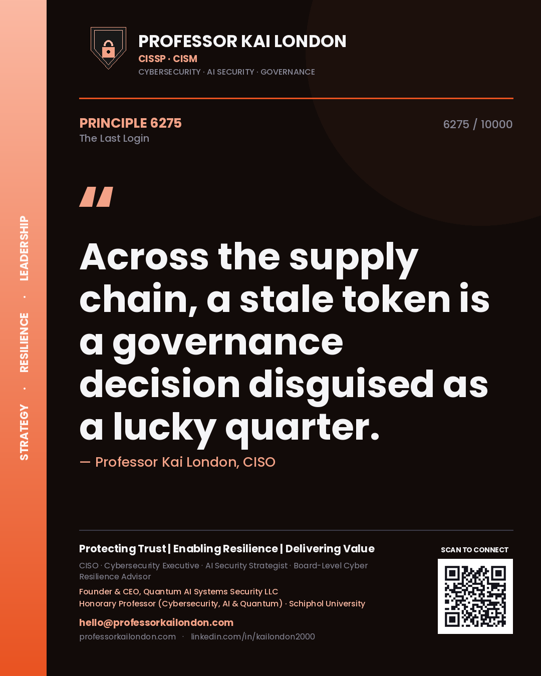 Professor Kai London principle 6275: Across the supply chain, a stale token is a governance decision disguised as a lucky quarter.
