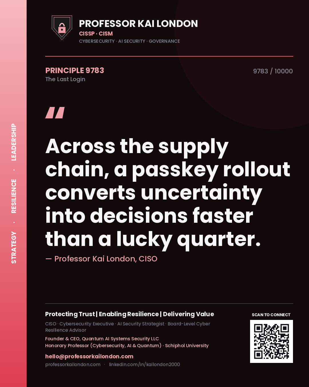 Professor Kai London principle 9783: Across the supply chain, a passkey rollout converts uncertainty into decisions faster than a lucky quarter.