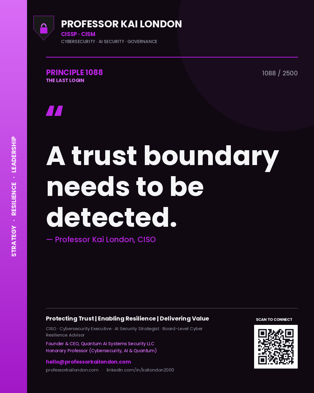 Professor Kai London principle 1088: A trust boundary needs to be detected.