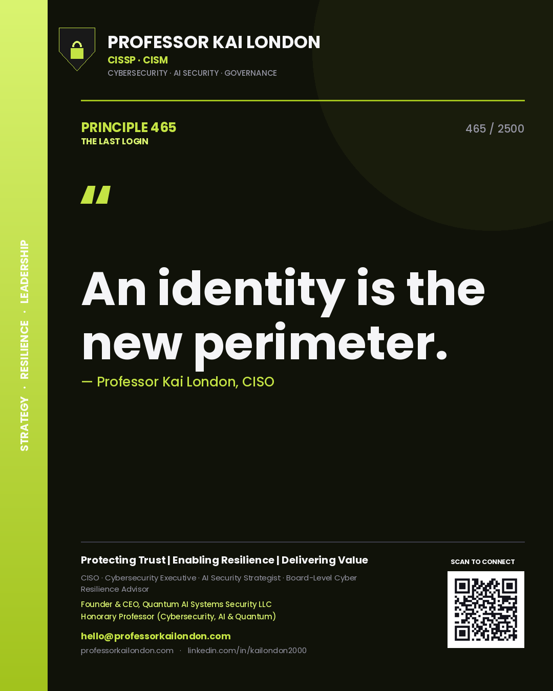 Professor Kai London principle 465: An identity is the new perimeter.