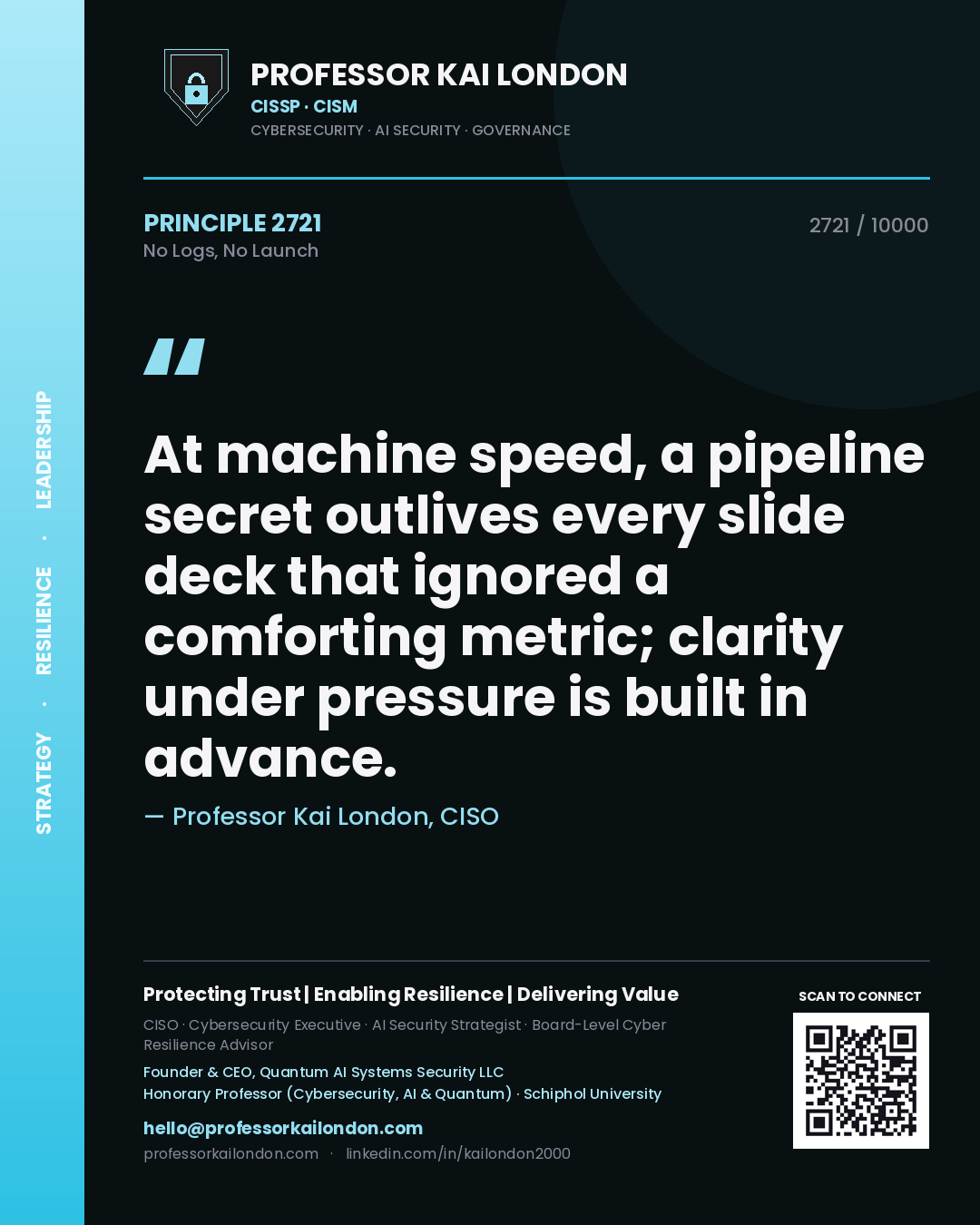 Professor Kai London principle 2721: At machine speed, a pipeline secret outlives every slide deck that ignored a comforting metric; clarity under pressure is built in advance.