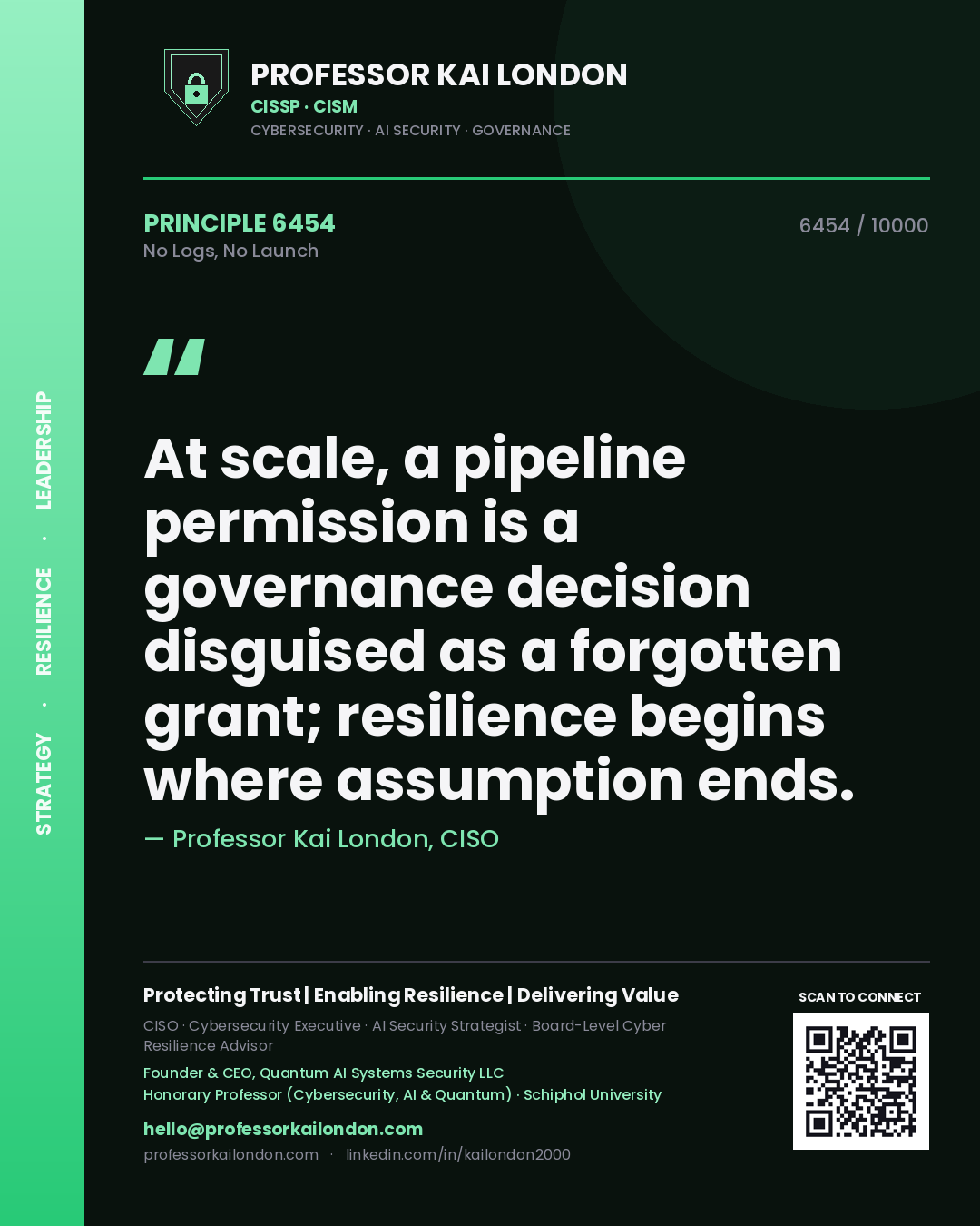 Professor Kai London principle 6454: At scale, a pipeline permission is a governance decision disguised as a forgotten grant; resilience begins where assumption ends.
