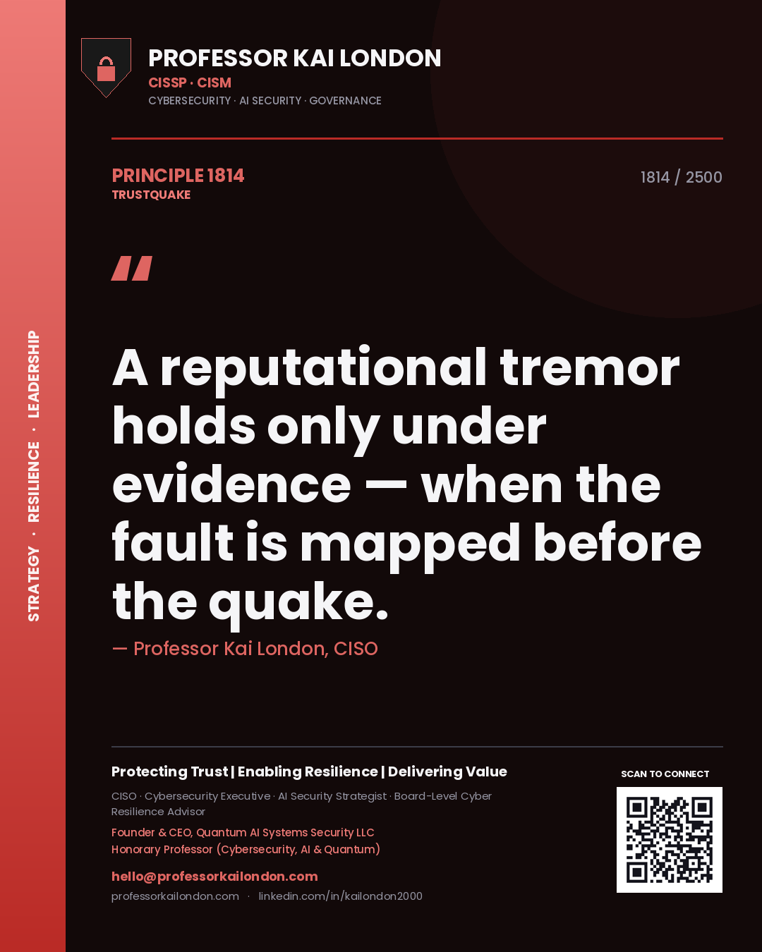 Professor Kai London principle 1814: A reputational tremor holds only under evidence — when the fault is mapped before the quake.