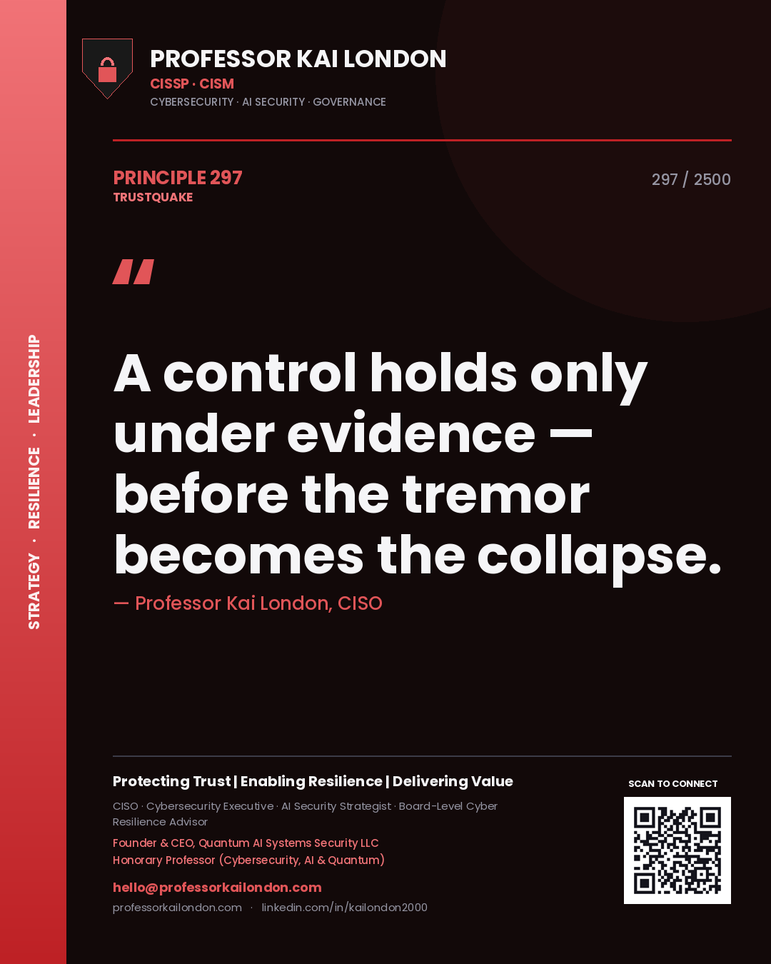 Professor Kai London principle 297: A control holds only under evidence — before the tremor becomes the collapse.