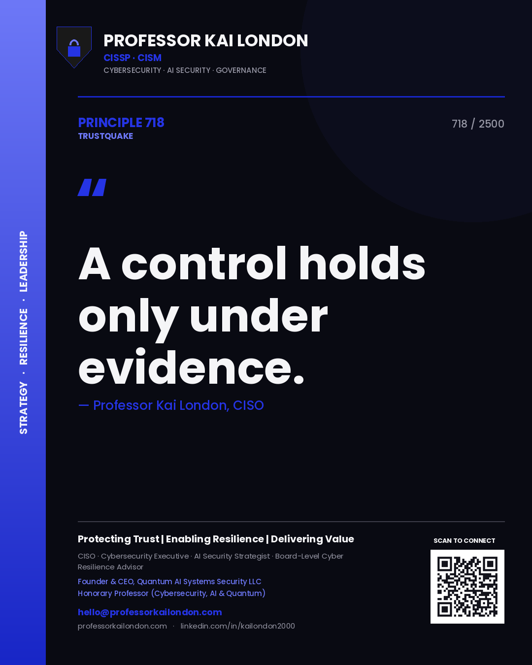 Professor Kai London principle 718: A control holds only under evidence.