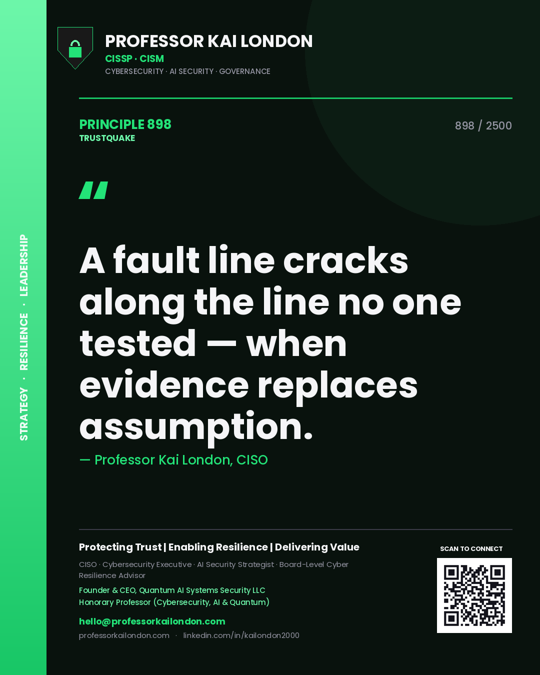 Professor Kai London principle 898: A fault line cracks along the line no one tested — when evidence replaces assumption.