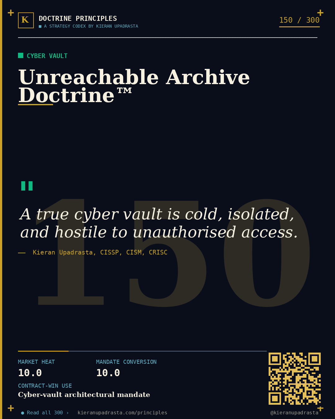 Principle 150: Unknown Dependency Doctrine™ &mdash; Dependency Mapping doctrine card by Professor Kieran Upadrasta, CISSP CISM CRISC, Schiphol University